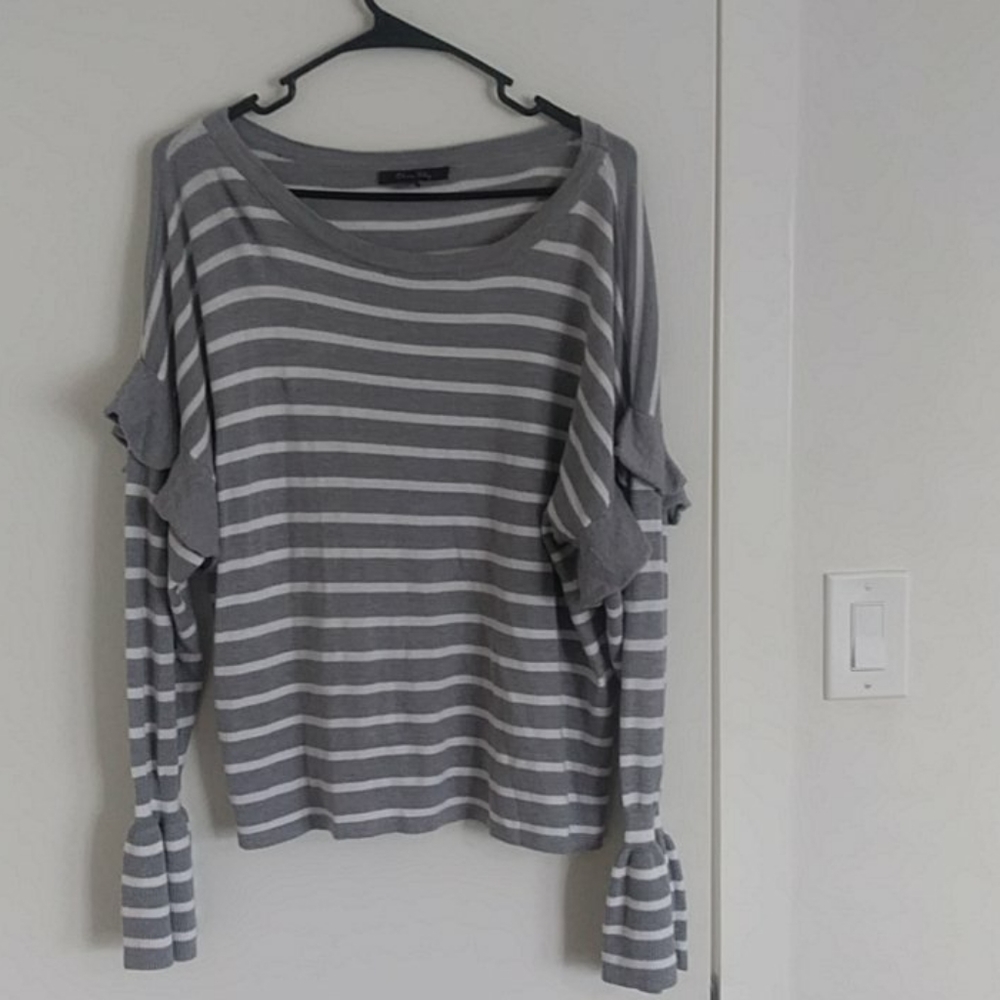 Grey and white sweater